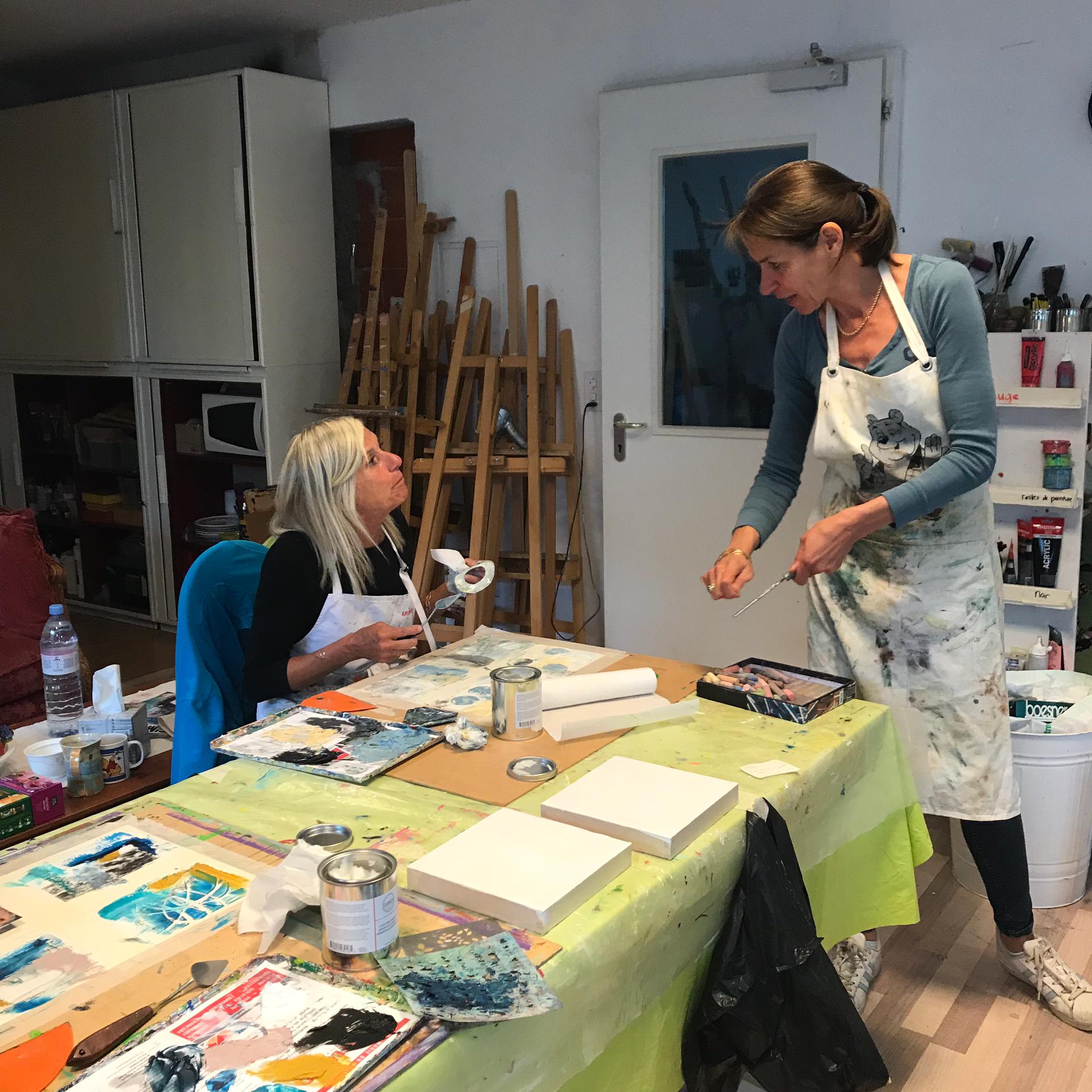 Marina guiding a student