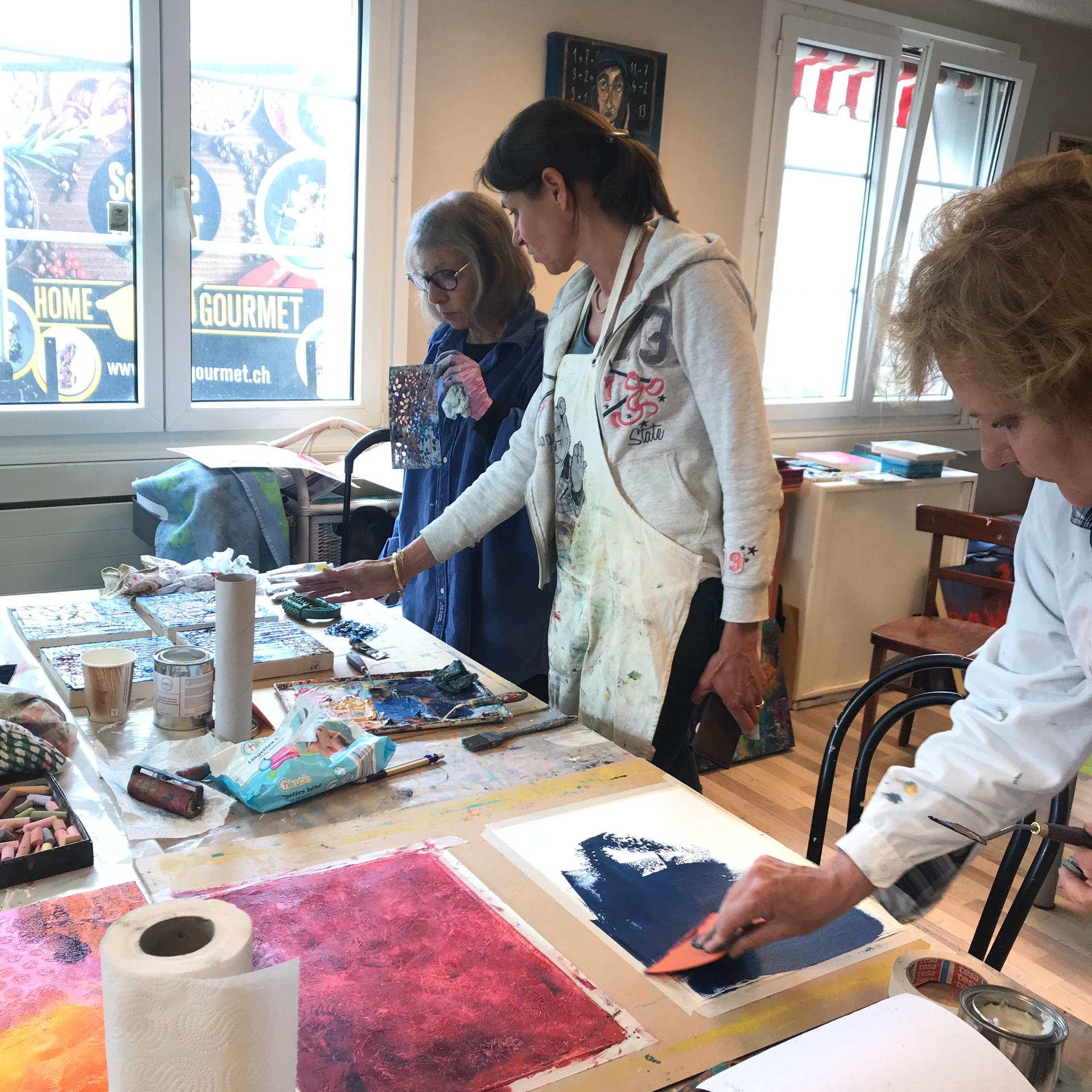 Painting with cold wax techniques